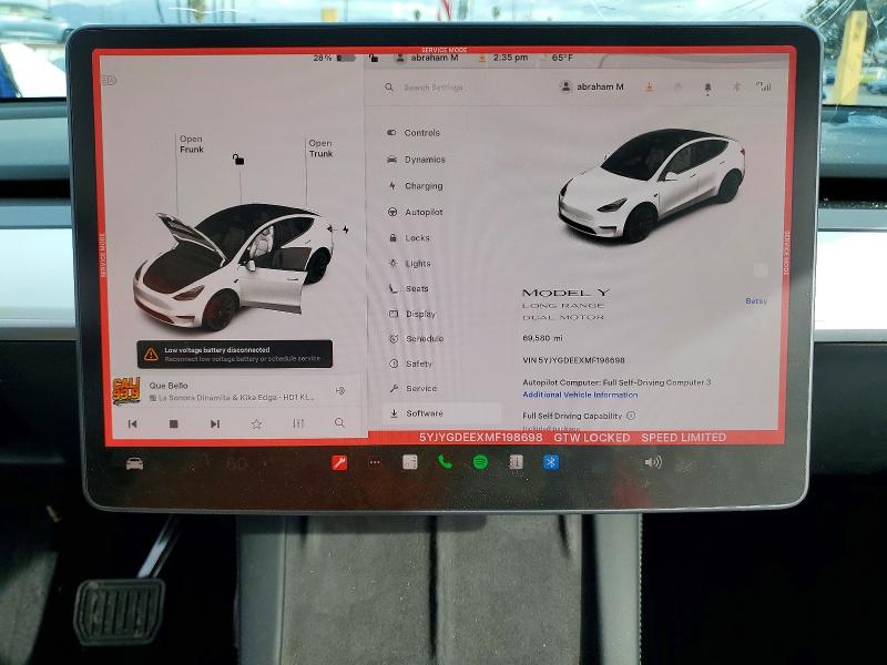 Продажа на аукционе авто 2021 Tesla Model Y, vin: 5YJYGDEEXMF198698, номер лота: 77016695