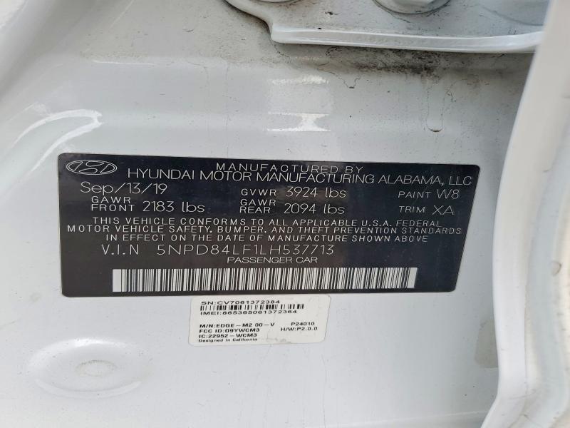 Продажа на аукционе авто 2020 Hyundai Elantra, vin: 5NPD84LF1LH537713, номер лота: 75437175