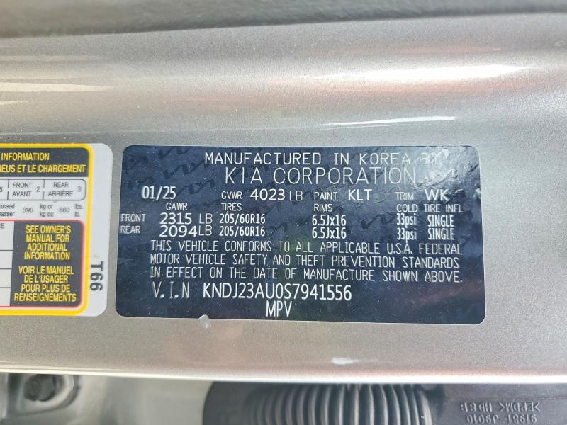 2025 Kia Soul მანქანა იყიდება აუქციონზე, vin: KNDJ23AU0S7941556, აუქციონის ნომერი: 78896255