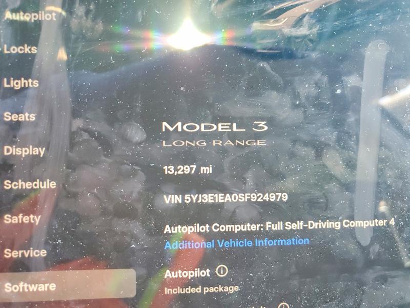 78888865 :رقم المزاد ، 5YJ3E1EA0SF924979 vin ، 2025 Tesla Model 3 مزاد بيع