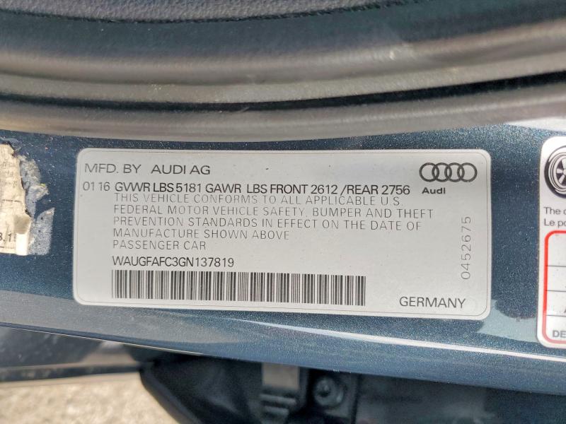 Продажа на аукционе авто 2016 Audi A6, vin: WAUGFAFC3GN137819, номер лота: 76155015