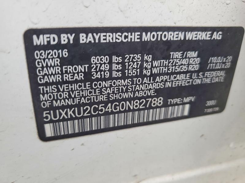 77483815 :رقم المزاد ، 5UXKU2C54G0N82788 vin ، 2016 Bmw X6 مزاد بيع