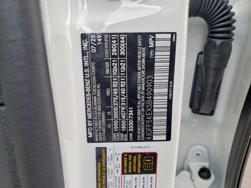 77871385 :رقم المزاد ، 4JGFF5KEXSB490903 vin ، 2025 Mercedes-benz Gls مزاد بيع