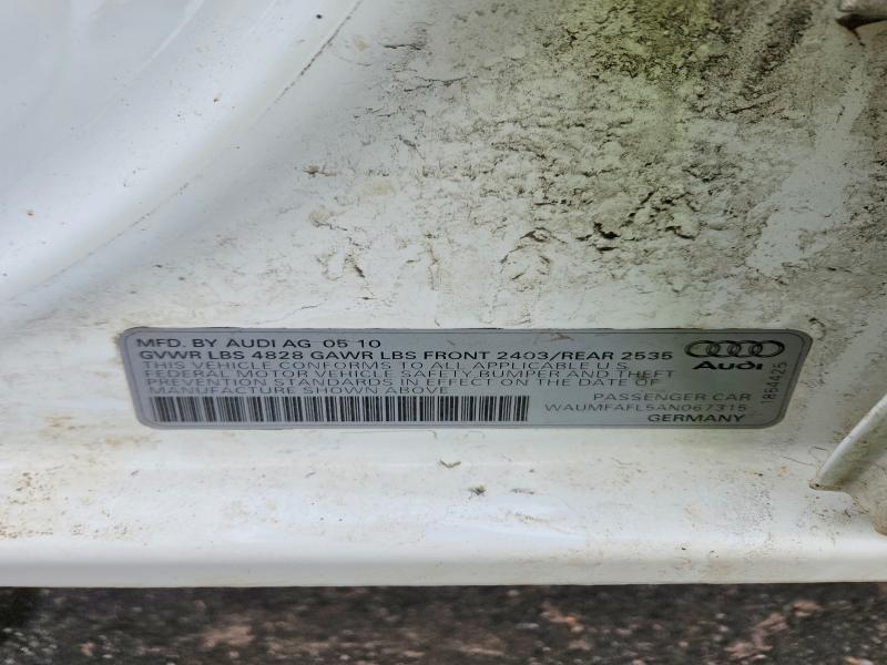 Aukcja sprzedaży 2010 Audi A4, vin: WAUMFAFL5AN067315, numer aukcji: 77482255