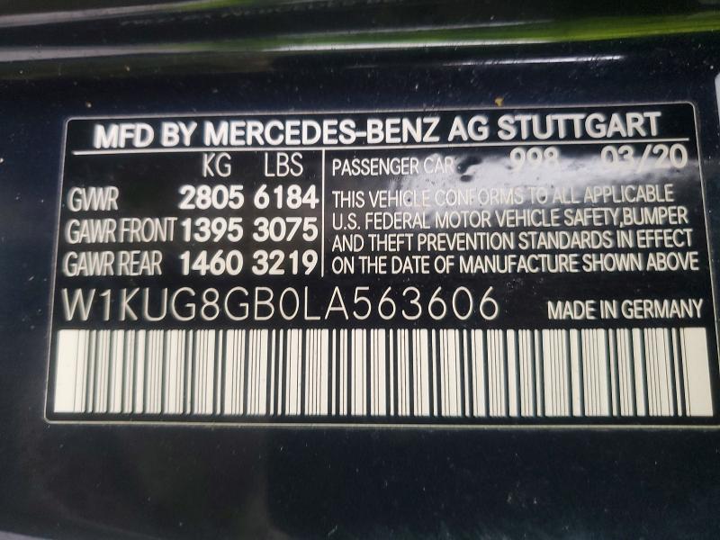 Aukcja sprzedaży 2020 Mercedes-benz S, vin: W1KUG8GB0LA563606, numer aukcji: 77385615