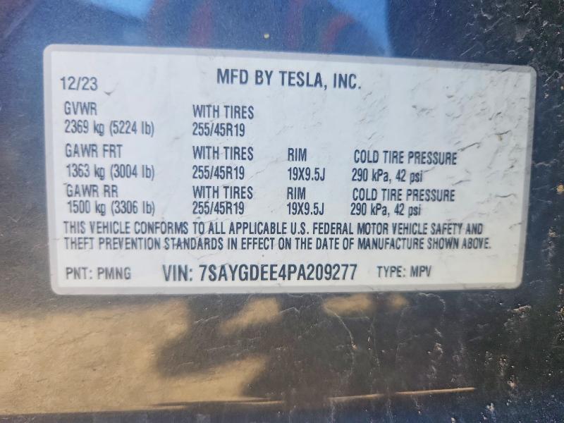 2023 Tesla Model Y მანქანა იყიდება აუქციონზე, vin: 7SAYGDEE4PA209277, აუქციონის ნომერი: 77834725
