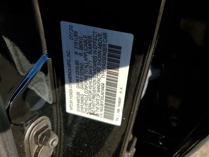 75737305 :رقم المزاد ، 19UUB1F3XLA016404 vin ، 2020 Acura Tlx مزاد بيع
