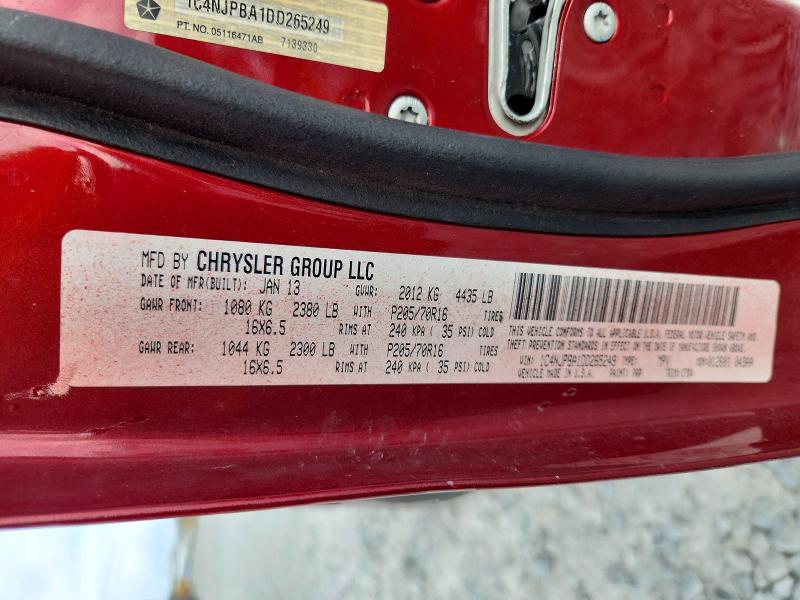 Продажа на аукционе авто 2013 Jeep Patriot, vin: 1C4NJPBA1DD265249, номер лота: 76979505