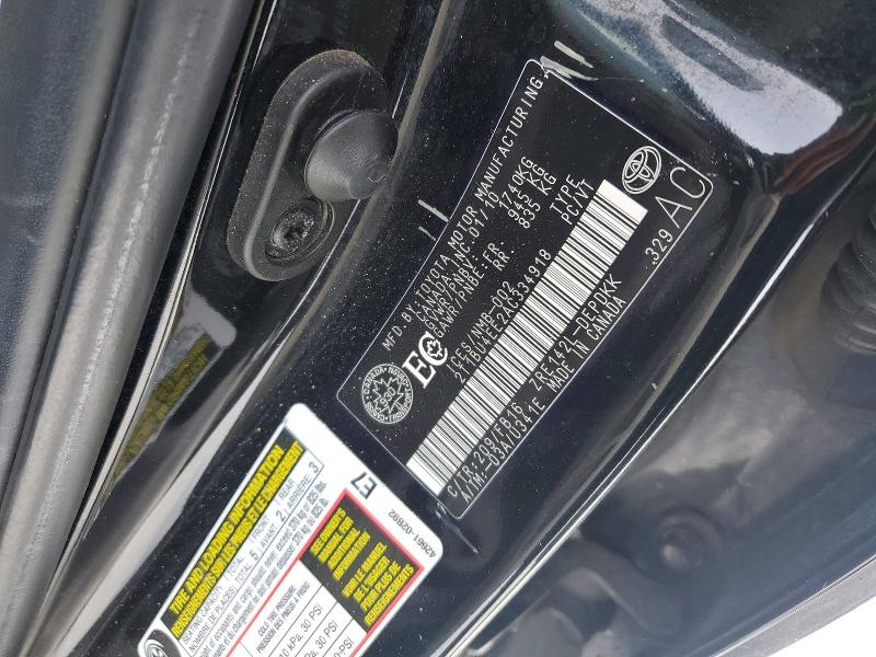2010 Toyota Corolla მანქანა იყიდება აუქციონზე, vin: 2T1BU4EE2AC334918, აუქციონის ნომერი: 77151435
