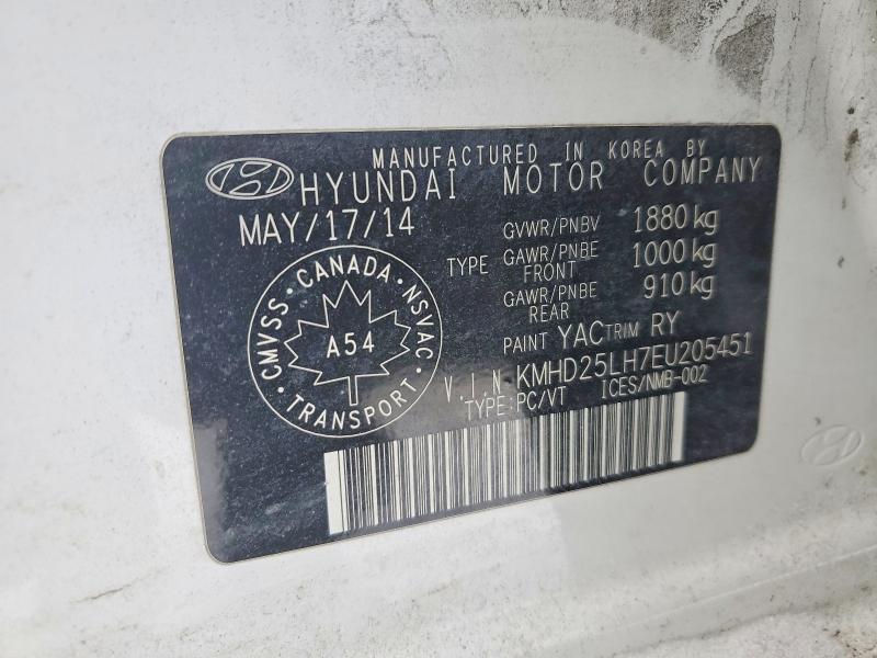99481005 :رقم المزاد ، KMHD25LH7EU205451 vin ، 2014 Hyundai Elantra Gt مزاد بيع