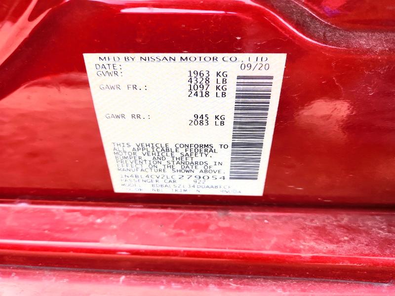 Продаж на аукціоні авто 2020 Nissan Altima, vin: 1N4BL4CV2LC279054, номер лоту: 77744915