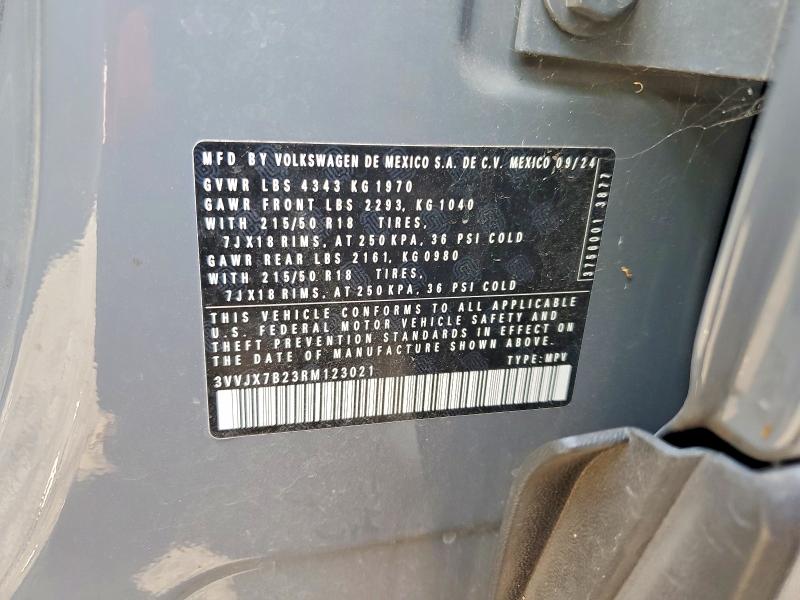 Продаж на аукціоні авто 2024 Volkswagen Taos, vin: 3VVJX7B23RM123021, номер лоту: 78579585