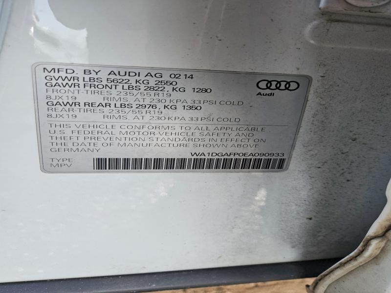 Aukcja sprzedaży 2014 Audi Q5, vin: WA1DGAFP0EA090933, numer aukcji: 77329255