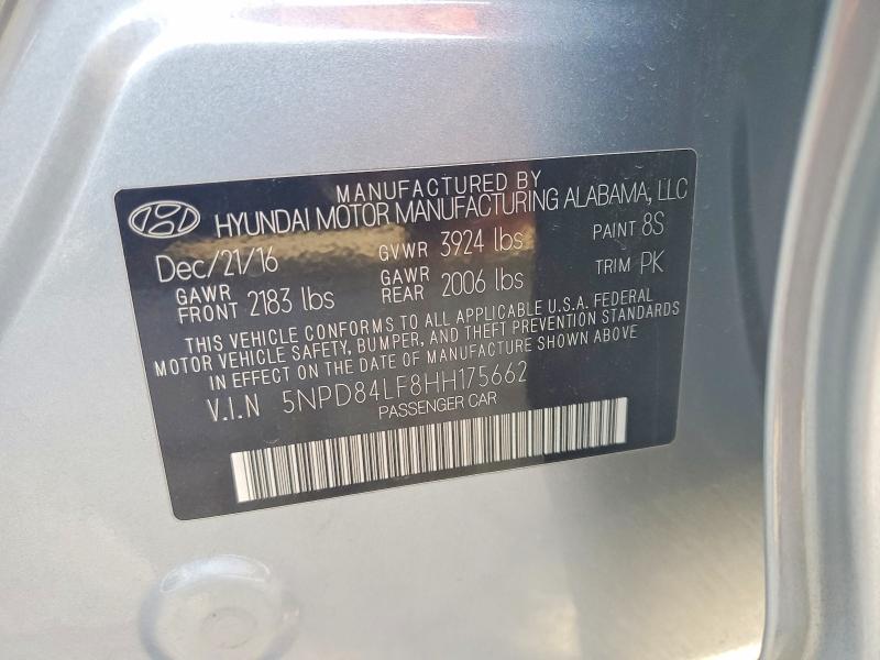 2017 Hyundai Elantra მანქანა იყიდება აუქციონზე, vin: 5NPD84LF8HH175662, აუქციონის ნომერი: 77300585