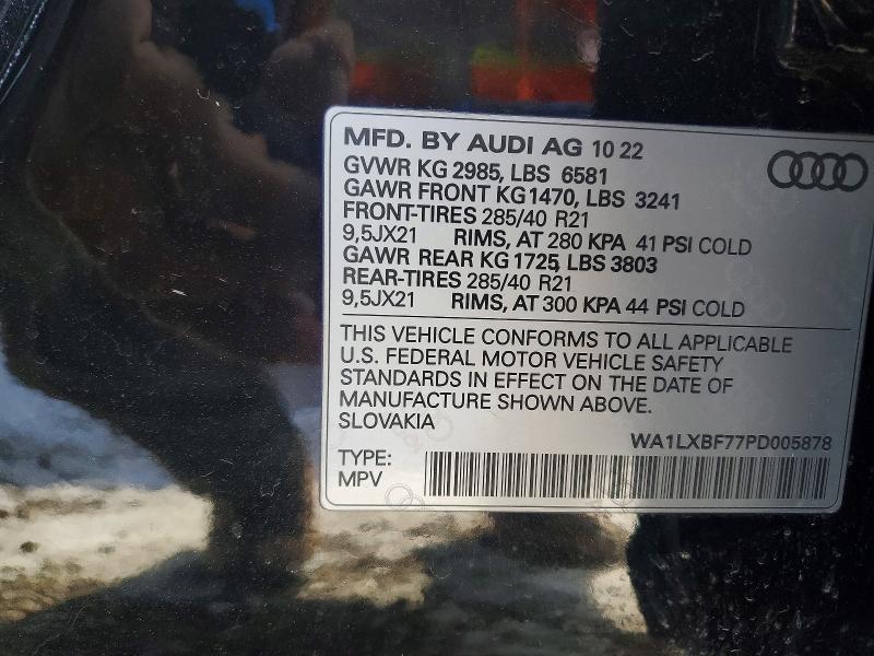 78232925 :رقم المزاد ، WA1LXBF77PD005878 vin ، 2023 Audi Q7 مزاد بيع