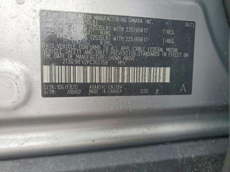 Продажа на аукционе авто 2023 Toyota Rav4, vin: 2T3G1RFV2PC365158, номер лота: 77919225