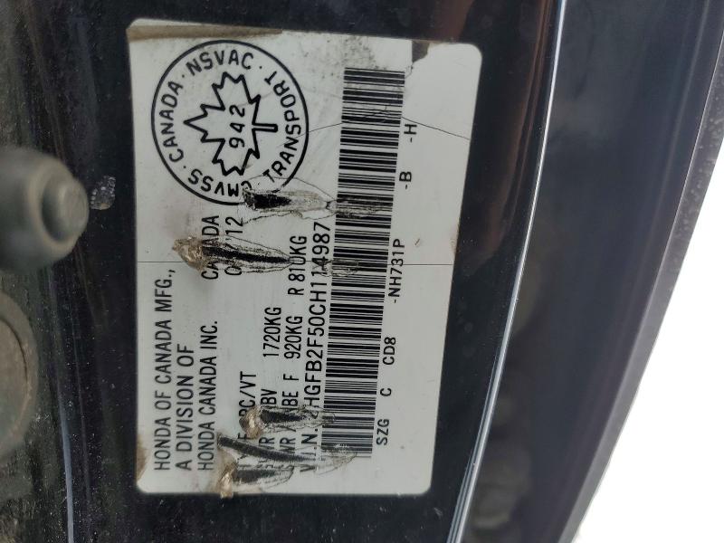 Aukcja sprzedaży 2012 Honda Civic, vin: 2HGFB2F50CH114987, numer aukcji: 76428365