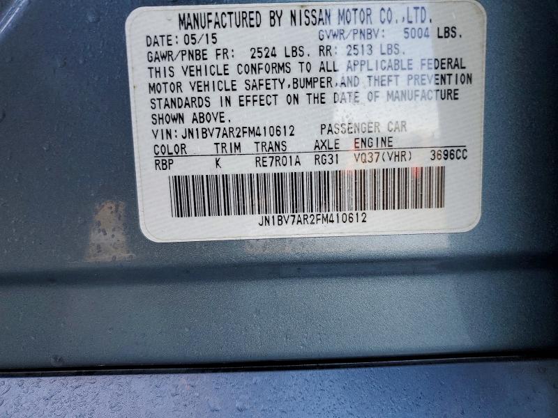 Aukcja sprzedaży 2015 Infiniti Q50, vin: JN1BV7AR2FM410612, numer aukcji: 75569635