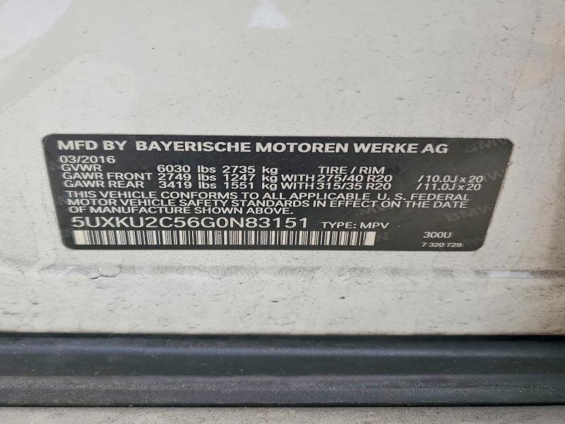 Продажа на аукционе авто 2016 Bmw X6, vin: 5UXKU2C56G0N83151, номер лота: 77096495