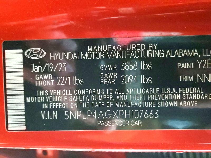 Aukcja sprzedaży 2023 Hyundai Elantra, vin: 5NPLP4AGXPH107663, numer aukcji: 78367225