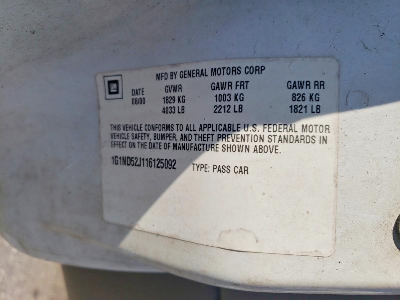 Aukcja sprzedaży 2001 Chevrolet Malibu, vin: 1G1ND52J116125092, numer aukcji: 77555945