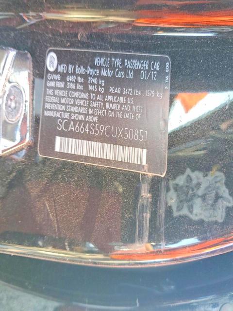Aukcja sprzedaży 2012 Rolls-royce Ghost, vin: SCA664S59CUX50851, numer aukcji: 76221405