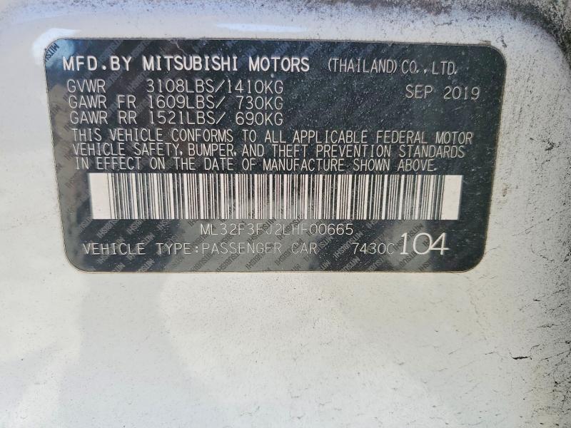 Продаж на аукціоні авто 2020 Mitsubishi Mirage, vin: ML32F3FJ2LHF00665, номер лоту: 77572405