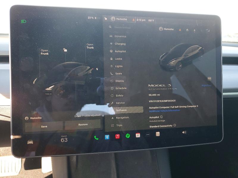 2021 Tesla Model 3 მანქანა იყიდება აუქციონზე, vin: 5YJ3E1EA0MF003431, აუქციონის ნომერი: 75709115