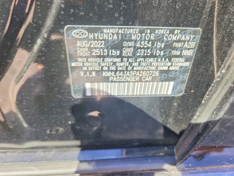 2023 Hyundai Sonata მანქანა იყიდება აუქციონზე, vin: KMHL64JA3PA260726, აუქციონის ნომერი: 77733435