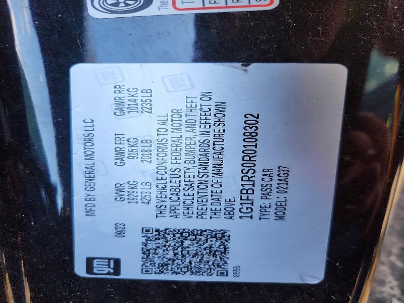Aukcja sprzedaży 2024 Chevrolet Camaro, vin: 1G1FB1RS0R0108302, numer aukcji: 75406385
