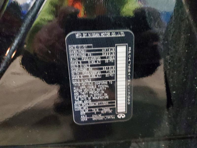 75759435 :رقم المزاد ، 3PCAJ5BA1MF117050 vin ، 2021 Infiniti Qx50 مزاد بيع