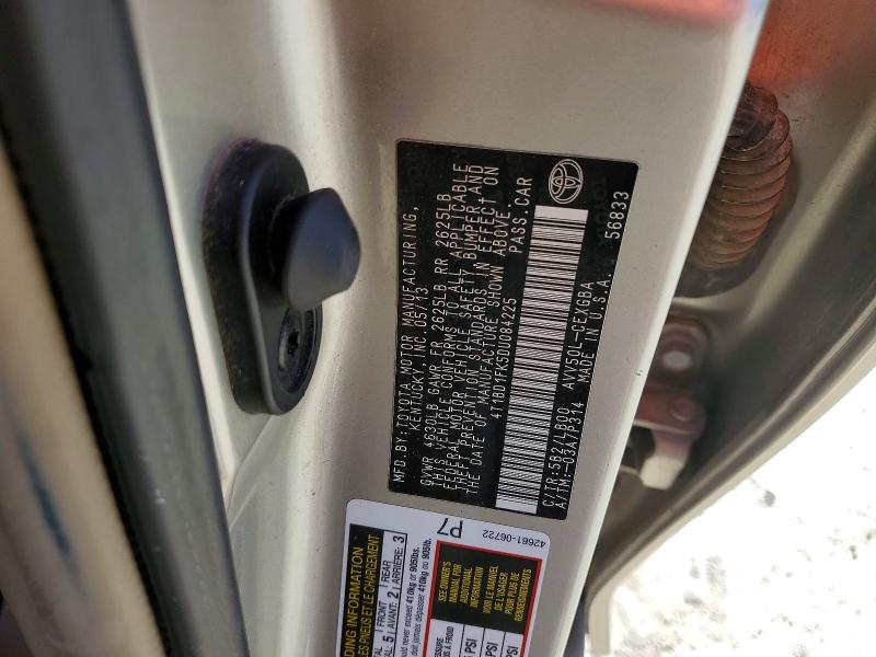 78525495 :رقم المزاد ، 4T1BD1FK5DU084225 vin ، 2013 Toyota Camry مزاد بيع