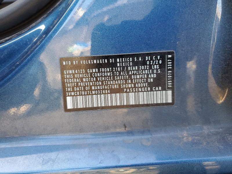 Продаж на аукціоні авто 2020 Volkswagen Jetta, vin: 3VWCB7BU7LM032684, номер лоту: 75834565