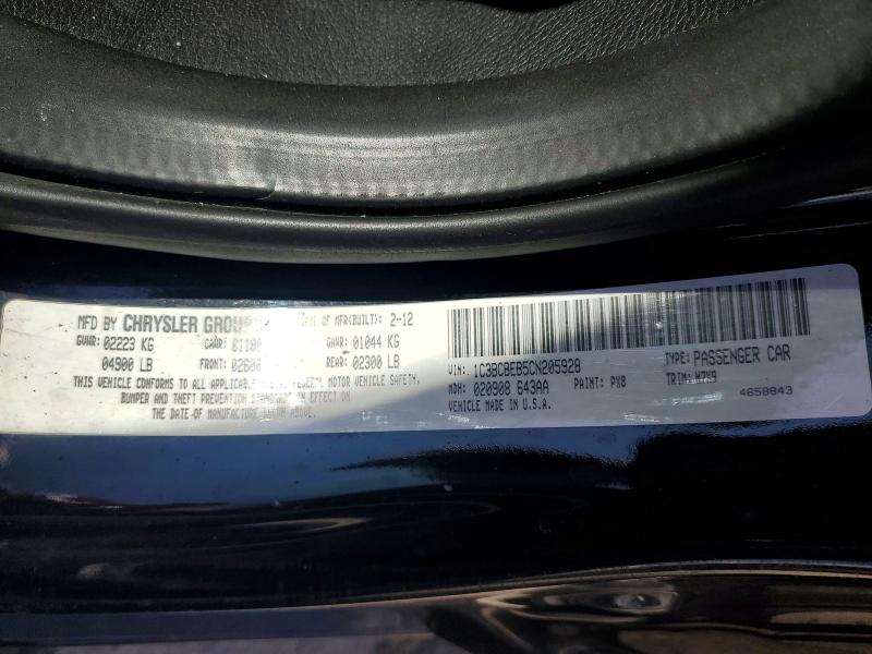 77100265 :رقم المزاد ، 1C3BCBEB5CN205928 vin ، 2012 Chrysler 200 مزاد بيع