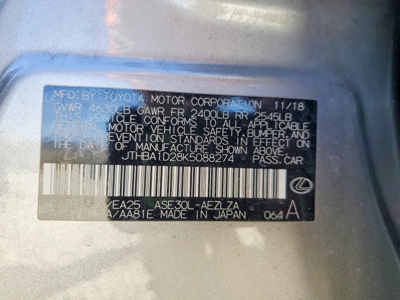 Продажа на аукционе авто 2019 Lexus Is, vin: JTHBA1D28K5088274, номер лота: 78340465