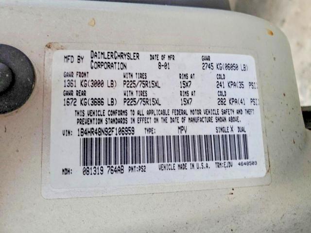 Продаж на аукціоні авто 2002 Dodge Durango, vin: 1B4HR48N92F106959, номер лоту: 78033635