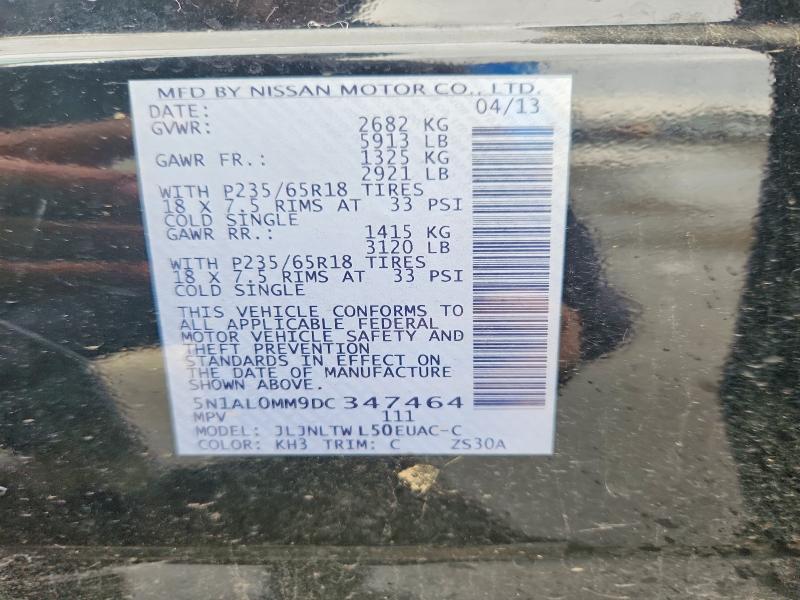 Aukcja sprzedaży 2013 Infiniti Jx35, vin: 5N1AL0MM9DC347464, numer aukcji: 78348265