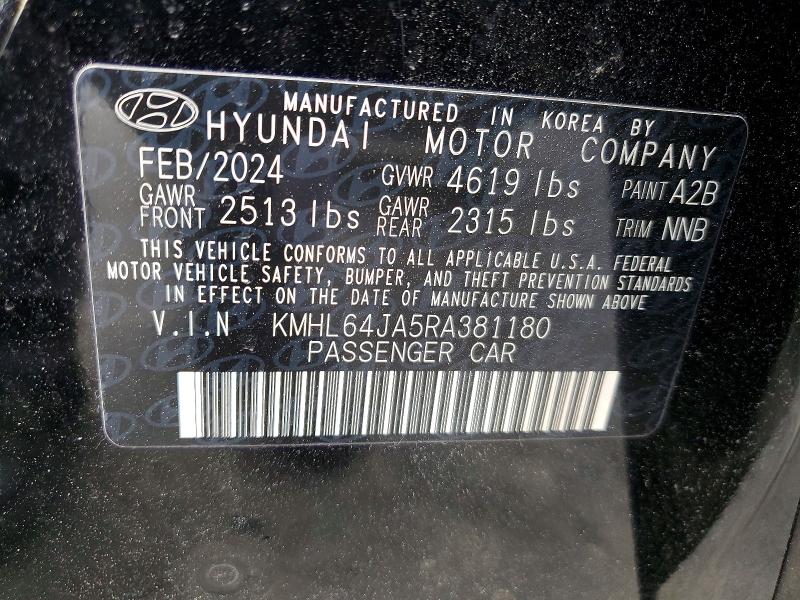 Aukcja sprzedaży 2024 Hyundai Sonata, vin: KMHL64JA5RA381180, numer aukcji: 76392365