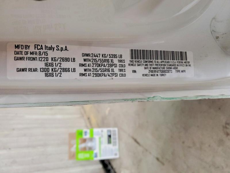 46961976 :رقم المزاد ، ZFBERFAT7G6B03873 vin ، 2016 Ram Promaster City مزاد بيع