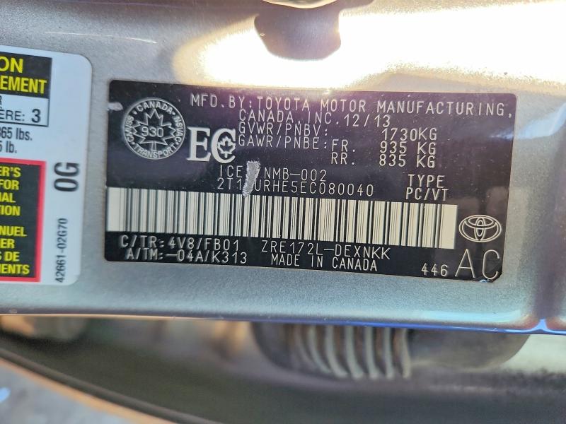 Продажа на аукционе авто 2014 Toyota Corolla, vin: 2T1BURHE5EC080040, номер лота: 77193695