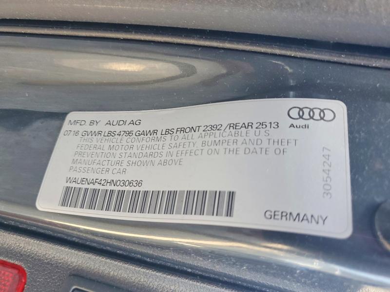 Продажа на аукционе авто 2017 Audi A4, vin: WAUENAF42HN030636, номер лота: 72867235