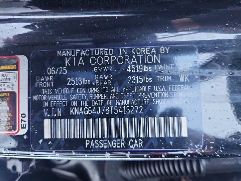 Aukcja sprzedaży 2026 Kia K5, vin: KNAG64J78T5413272, numer aukcji: 74760865