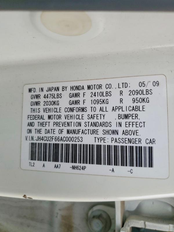 2010 Acura Tsx მანქანა იყიდება აუქციონზე, vin: JH4CU2F66AC000253, აუქციონის ნომერი: 75621915