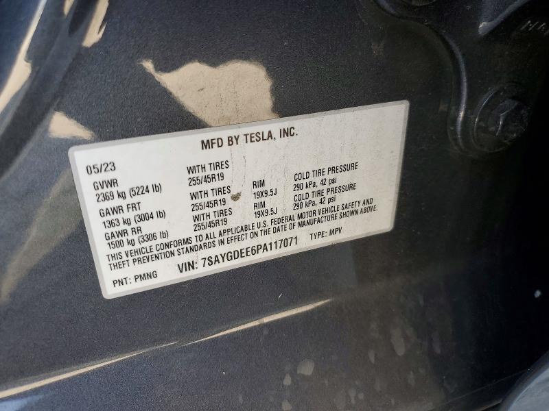 75840125 :رقم المزاد ، 7SAYGDEE6PA117071 vin ، 2023 Tesla Model Y مزاد بيع