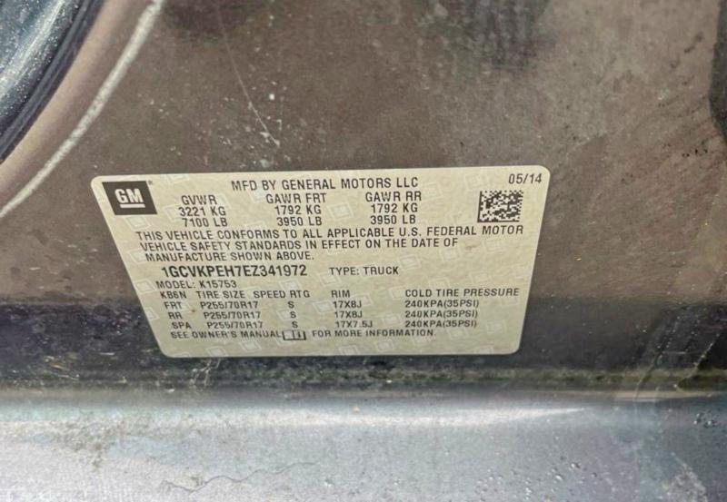 79017115 :رقم المزاد ، 1GCVKPEH7EZ341972 vin ، 2014 Chevrolet Silverado مزاد بيع