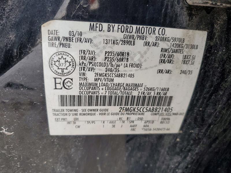 Aukcja sprzedaży 2010 Ford Flex, vin: 2FMGK5CC5ABB21405, numer aukcji: 77118485