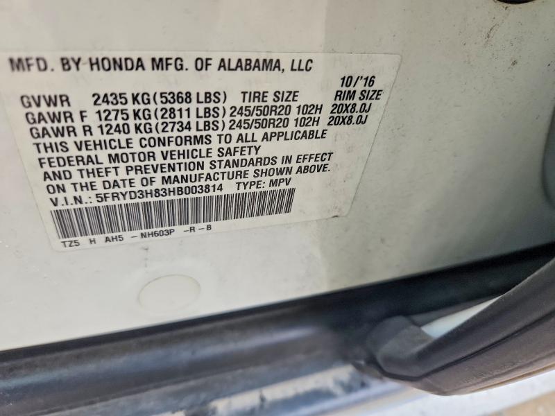 Aukcja sprzedaży 2017 Acura Mdx, vin: 5FRYD3H83HB003814, numer aukcji: 76831895