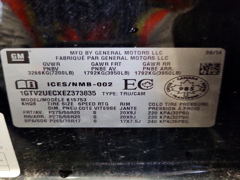 76746325 :رقم المزاد ، 1GTV2UECXEZ373835 vin ، 2014 Gmc Sierra مزاد بيع