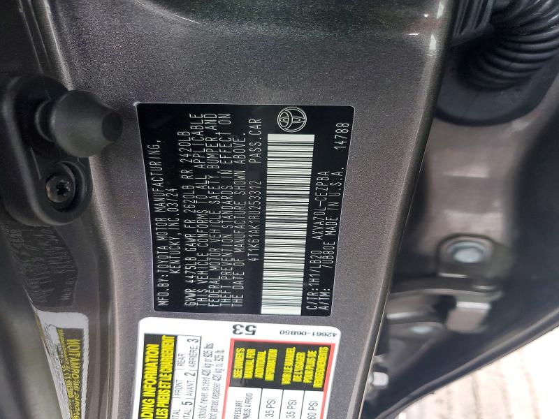 Aukcja sprzedaży 2024 Toyota Camry, vin: 4T1K61AK1RU253312, numer aukcji: 77645935