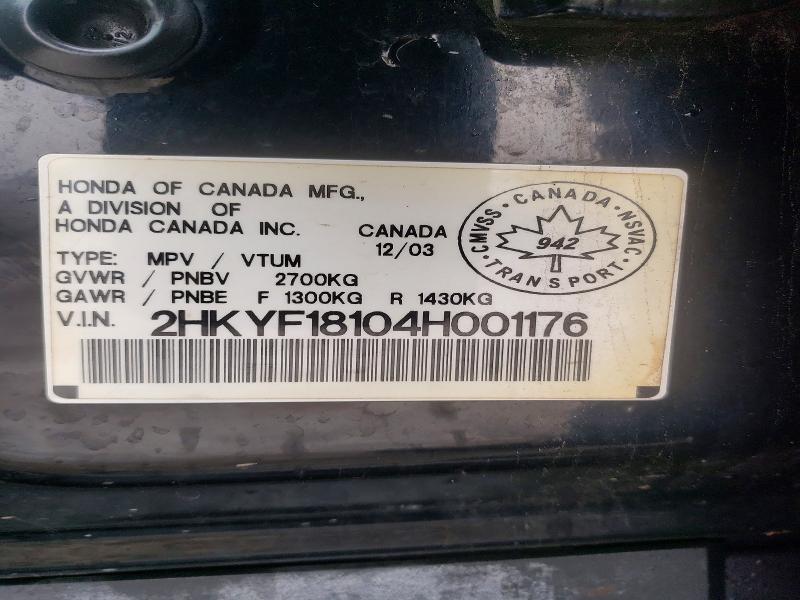 Aukcja sprzedaży 2004 Honda Pilot, vin: 2HKYF18104H001176, numer aukcji: 77102825